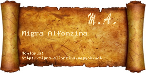 Migra Alfonzina névjegykártya
